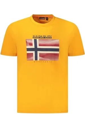 Napapijri Tops, Heren, Oranje, S, Katoen, Relaxed Fit Ronde Hals T-shirt