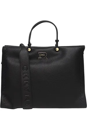 ERMANNO SCERVINO Tassen, Dames, Zwart, ONE Size, Leer, Eco-leren tote tas met logo