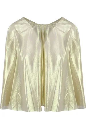 MARIA LUCIA HOHAN Blouses & Shirts, Dames, Geel, ONE Size, Tule, Metallic Zijden Tule Cape Jurk