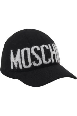 Moschino Accessoires, Heren, Zwart, ONE Size, Wol, Wollen Baseballpet met Logo