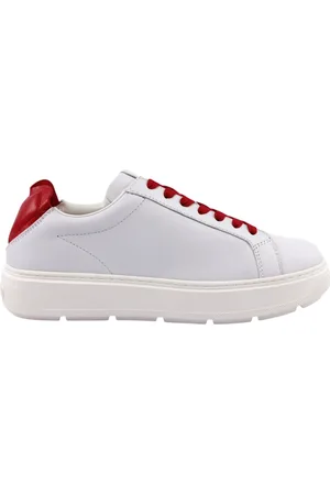 Moschino Schoenen, Dames, Wit, 40 EU, Bianco Rosso Stijlvolle Sneakers