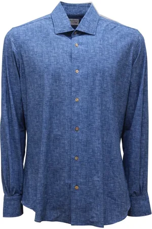 MAZZARELLI Overhemden, Heren, Blauw, L, Slim Tech Freetime Print Shirt
