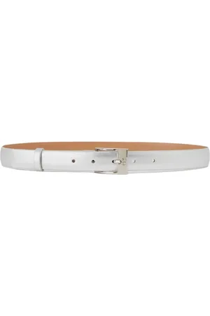 Elisabetta Franchi Accessoires, Dames, Wit, L, Leer, Nep lederen riem met gespsluiting