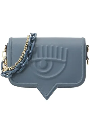 Chiara Ferragni Tassen, Dames, Grijs, ONE Size, Leer, Eco-leren Schoudertas met Logo