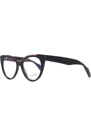 YOHJI YAMAMOTO Accessoires, Dames, Bruin, ONE Size, Bruine Cat Eye Optische Frames Blauwfilter