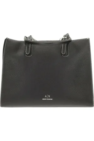 Armani Exchange Tassen, Dames, Zwart, ONE Size, Leer, Shopper tas van imitatieleer met logo
