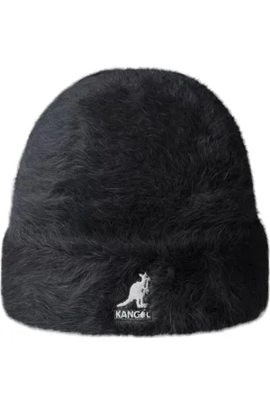 Kangol Accessoires, Heren, Zwart, M, Nylon, Angora Gebreide Muts met Logo