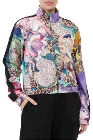 Roberto Cavalli Jassen, Dames, Veelkleurig, S, Polyester, Bloemenrits Jas