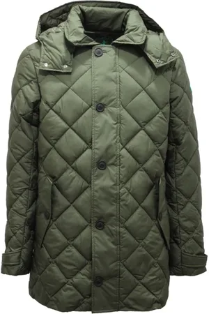 save the duck Jassen, Heren, Groen, S, Polyester, Groene Gewatteerde Jas Maverick Stijl