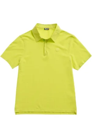 Blauer Tops, Heren, Geel, M, Katoen, Katoenen Polo Shirt met Knopen