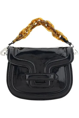 Pierre Hardy Tassen, Dames, Zwart, ONE Size, Leer, Leren Schoudertas met Kettingriem