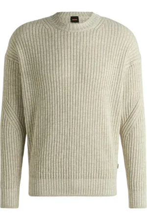 HUGO BOSS Truien, Heren, , M, Katoen, Katoen Linnen Sweatshirt met Lange Mouwen