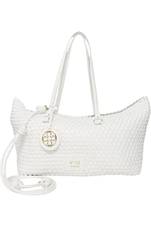 V°73 Tassen, Dames, Wit, ONE Size, Leer, Eco-leren dames tas met verstelbare band