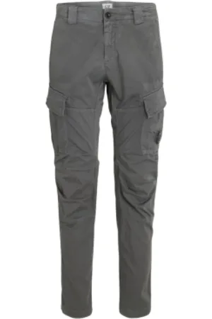 C.P. Company Broeken, Heren, Grijs, XL, Katoen, Cargo broek met knoopsluiting