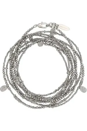 Brunello Cucinelli Accessoires, Dames, Grijs, ONE Size, Armband met Diamanten Patroon