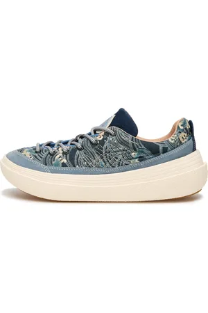 Flower Mountain Schoenen, unisex, Blauw, 42 EU, Fabric and suede sneakers Fami UNI