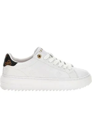 Guess Schoenen, Dames, Wit, 41 EU, Leer, Trendy Sneakers voor Moderne Vrouwen