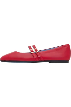 Voile blanche Schoenen, Dames, Rood, 36 EU, Leather ballet flats Karlie