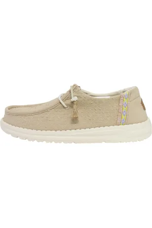 Hey dude Schoenen, Dames, , 38 EU, Leer, Geperforeerde mocassins van imitatieleer met franjes