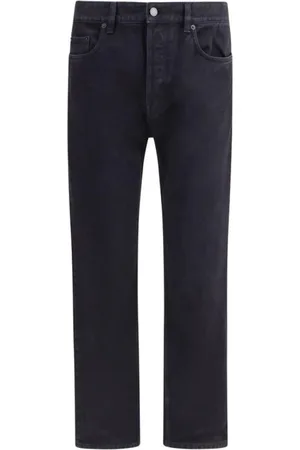 Saint Laurent Jeans, Heren, Zwart, W33, Katoen, Klassieke Katoenen Straight Fit Jeans