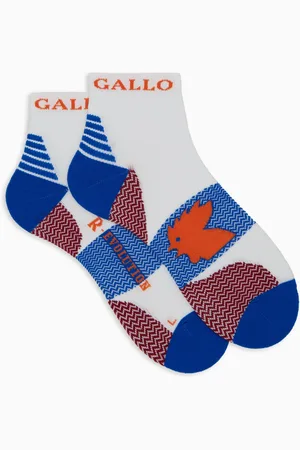 Gallo Ondergoed, unisex, Veelkleurig, S, Unisex super korte witte technische badstof sokken met zigzag motief