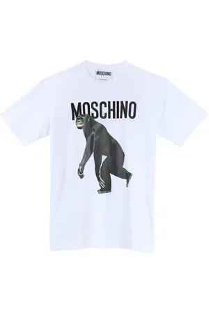 Moschino Tops, Heren, Wit, S, Katoen, Witte Orango Grafische Katoenen T-shirt