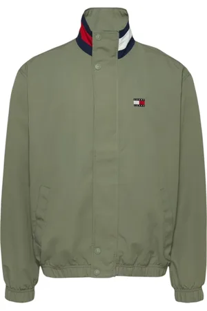 Tommy Hilfiger Jassen, Heren, Groen, M, Nylon, Nylon Blazer Jas Logo Voorkant Knoop