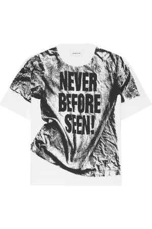 Etudes Tops, Heren, Wit, M, Katoen, Illusie Geborduurd T-Shirt Wit