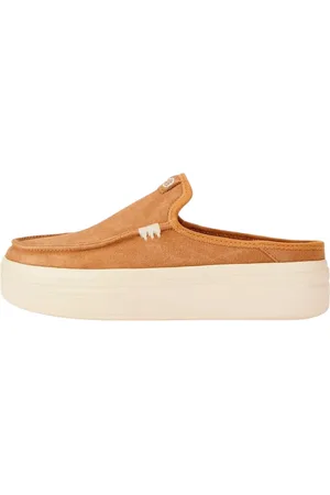 Hey dude Schoenen, Dames, Bruin, 38 EU, Leer, Platte Sandalen van Suède Leer