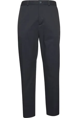 HERNO Broeken, Heren, Blauw, L, Polyester, Twill Broek met Elastische Tailleband