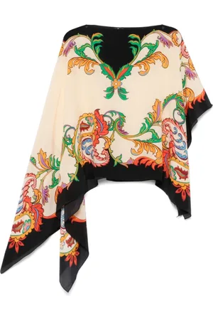 Etro Jassen, Dames, Veelkleurig, ONE Size, Gedrapeerd Multikleurig Jack met Contrasterende Rand