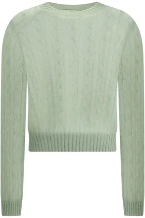 Brunello Cucinelli Truien, Dames, Groen, M, Wol, Gevlochten Kabeltrui