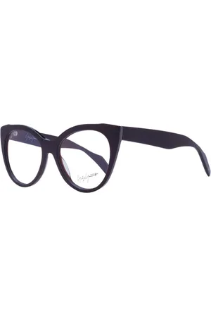 YOHJI YAMAMOTO Accessoires, Dames, Paars, ONE Size, Stijlvolle Cat Eye Blue-Filter Brilmonturen