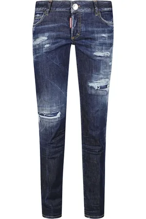 Dsquared2 Jeans, Dames, Blauw, 3Xs, Katoen, Italiaanse Jeansbroek Made in Italy