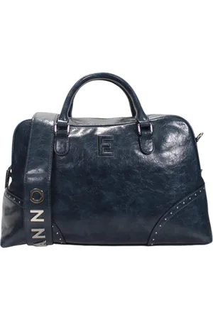 ERMANNO SCERVINO Tassen, Dames, Blauw, ONE Size, Leer, Eco-leren handtas met afneembare band