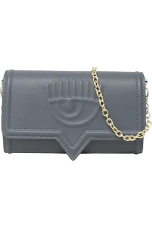 Chiara Ferragni Tassen, Dames, Grijs, ONE Size, Leer, Eco-leren Schoudertas met Logo