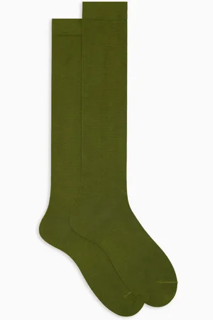 Gallo Ondergoed, Heren, Groen, M, Katoen, Lange effen groene katoenen sokken voor heren