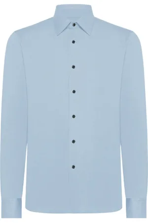 RRD Overhemden, Heren, Blauw, XL, Geometrische Jacquard Oxford Overhemd Lichtblauw