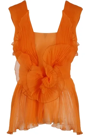 Alberta Ferretti Tops, Dames, Oranje, S, Sleeveless Tops