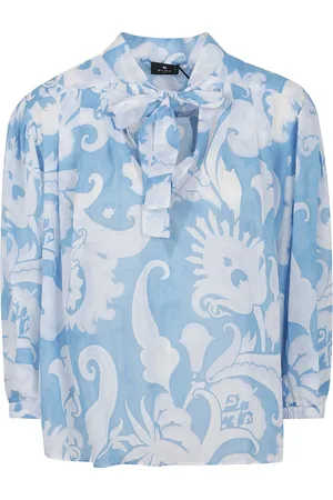 Etro Blouses & Shirts, Dames, Blauw, 2Xs, Katoen, Blauwe Stijlvolle Damesblouse