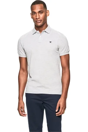 Hackett Tops, Heren, Grijs, M, Katoen, Slim Fit Logo Polo Shirt