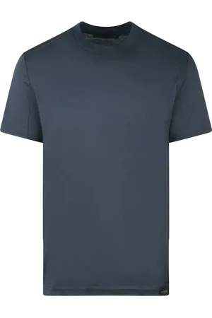 LOW BRAND Tops, Heren, Blauw, L, Katoen, Katoenen Basic T-shirt met Logo Label