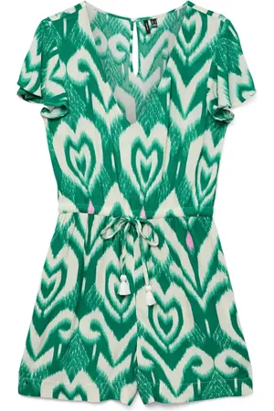 VERO MODA Jumpsuits & Playsuits, Dames, Groen, S, Playsuit met geweven details