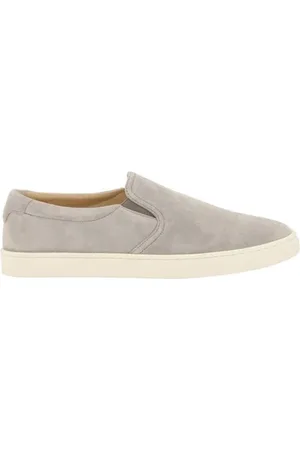 Brunello Cucinelli Schoenen, Heren, , 44 EU, Suède, Logo-Geëmbosseerde Slip-On Suède Sneakers