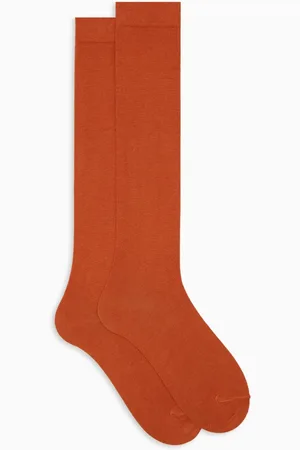 Gallo Ondergoed, Heren, Oranje, M, Katoen, Lange effen oranje katoenen sokken voor heren