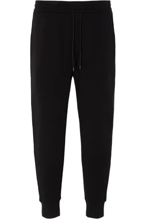 Emporio Armani Broeken, Heren, Zwart, S, Katoen, Katoenen sweatpants met zijzakken