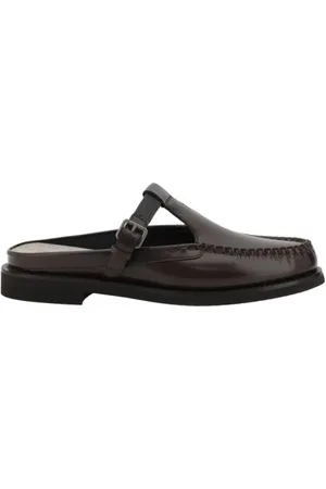 Brunello Cucinelli Schoenen, Dames, Bruin, 38 1/2 EU, Verstelbare gesp leren loafers muiltjes