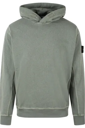 Stone Island Sweatshirts & Hoodies, Heren, Groen, M, Katoen, Katoenen hoodie met trekkoord capuchon