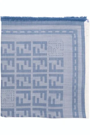 Fendi Accessoires, Dames, Blauw, ONE Size, Blauwe Sjaal Collectie