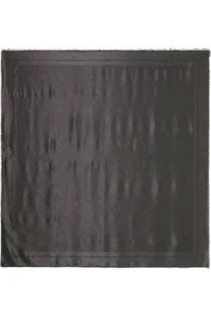 Elisabetta Franchi Accessoires, Dames, Zwart, ONE Size, Gerafelde Viscose Sjaal met Tonaal Logo